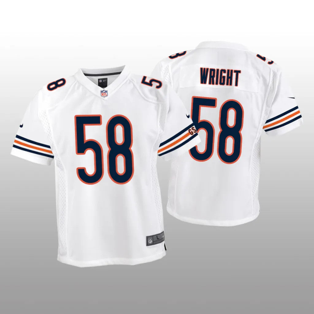 Chicago Bears Darnell Wright White Jersey Game Youth