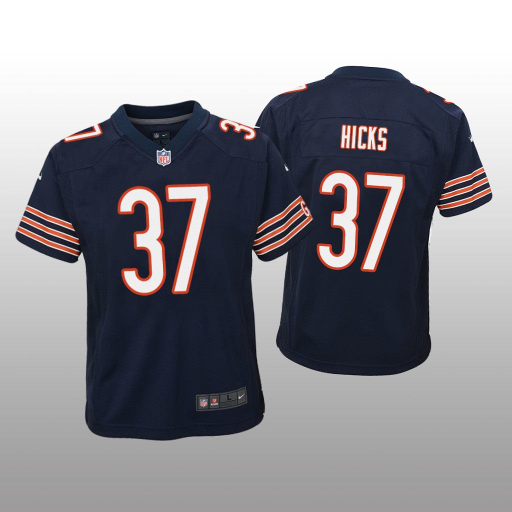Chicago Bears Elijah Hicks Navy Jersey Game Youth