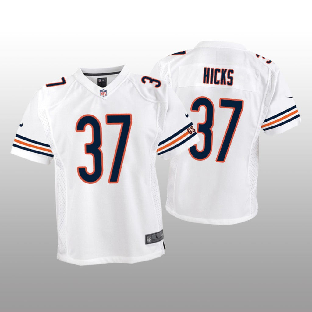 Chicago Bears Elijah Hicks White Jersey Game Youth