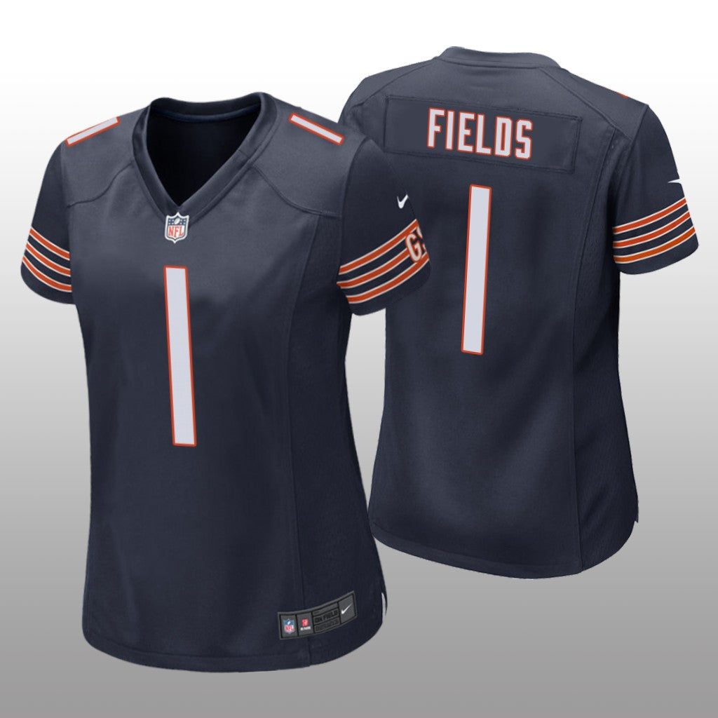 Chicago Bears Justin Fields Navy Jersey Game Women's
