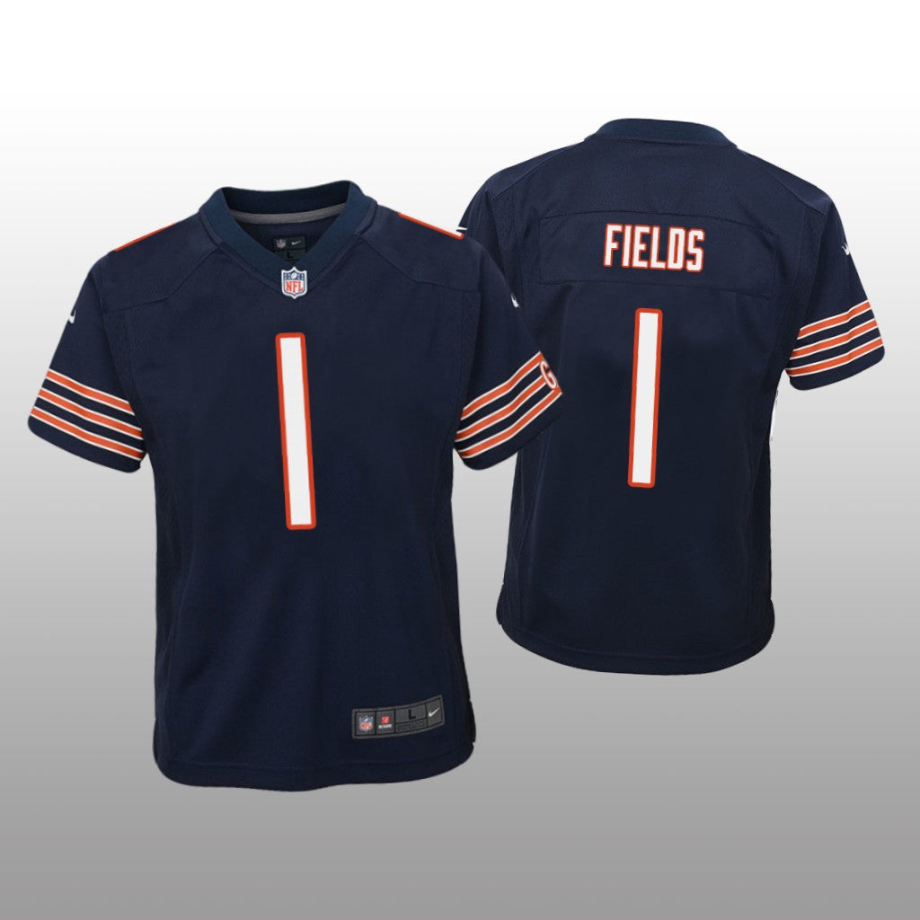 Chicago Bears Justin Fields Navy Jersey Game Youth
