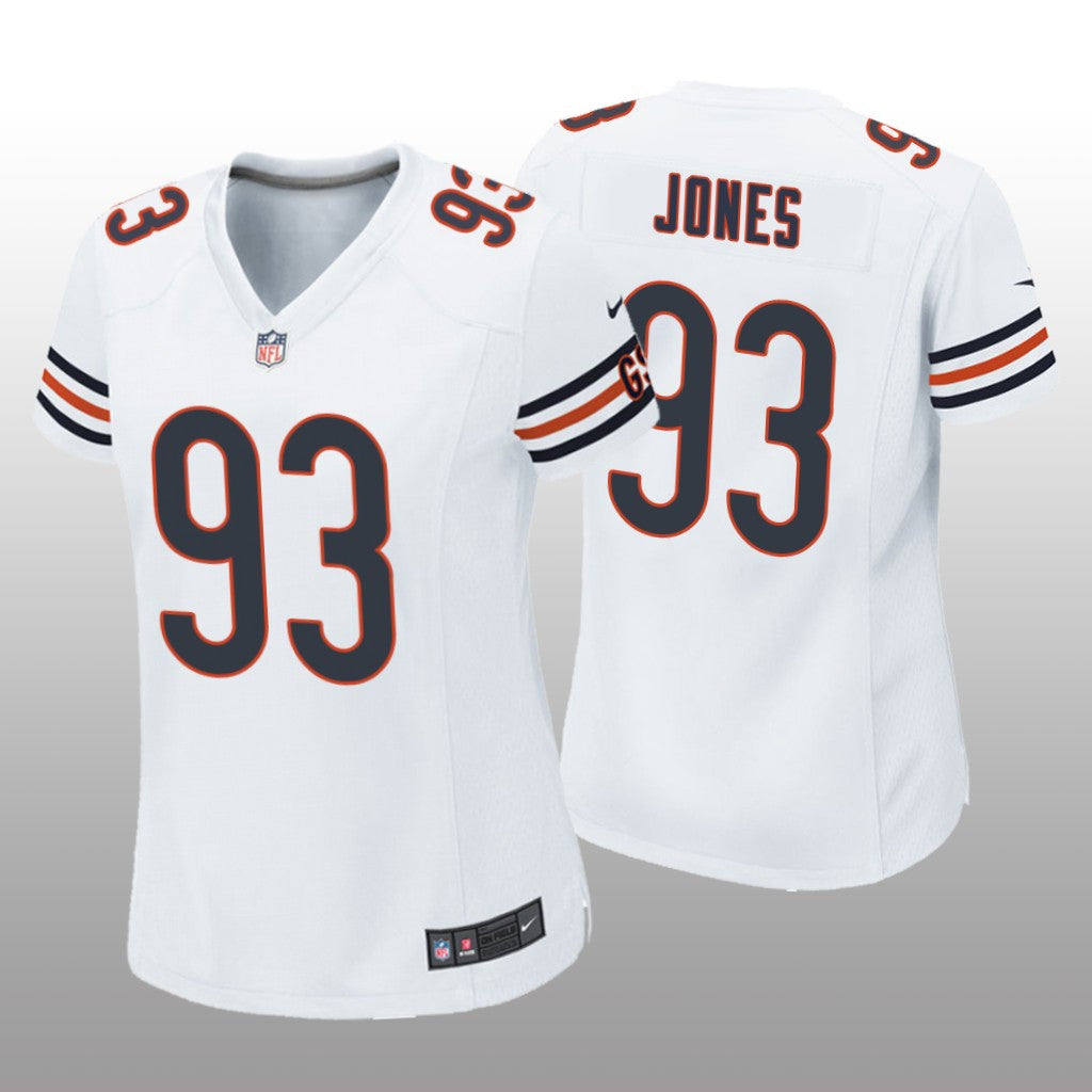Chicago Bears Justin Jones White Jersey Game Women's