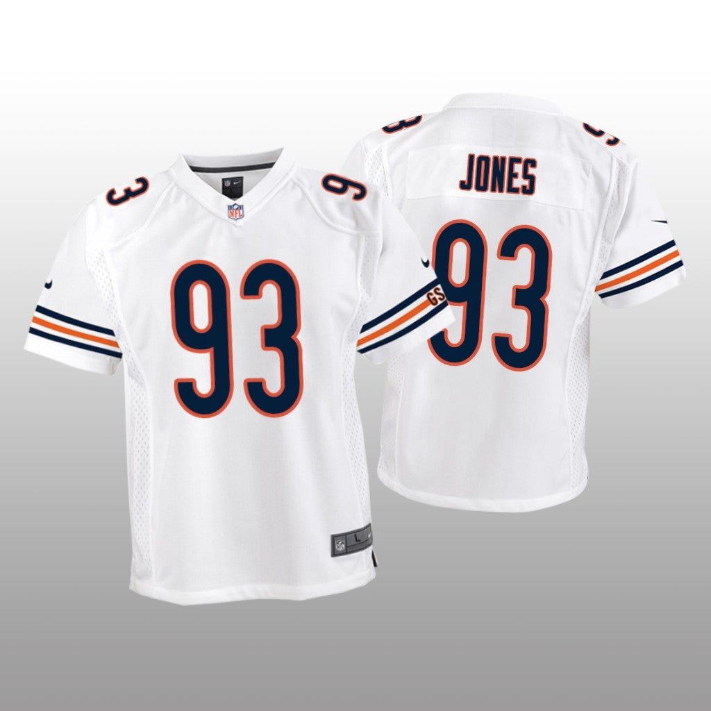 Chicago Bears Justin Jones White Jersey Game Youth