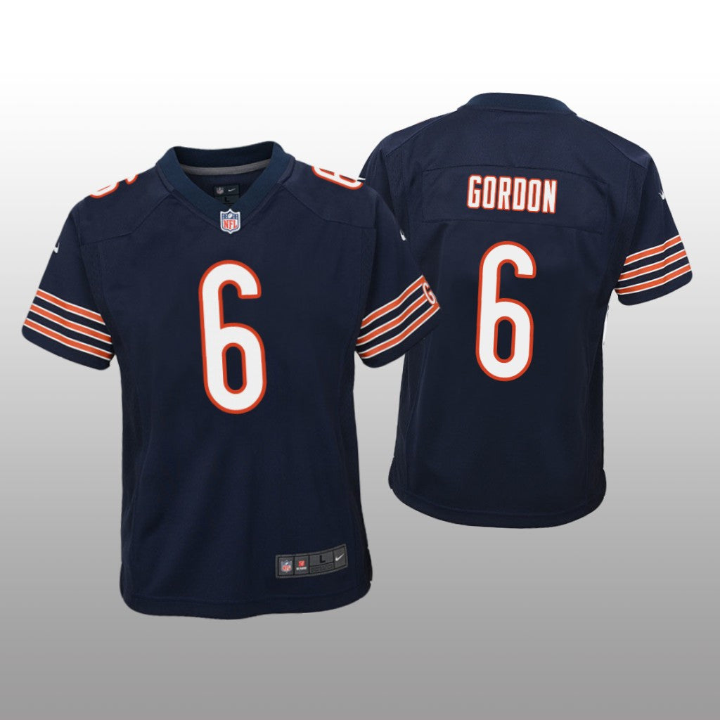 Chicago Bears Kyler Gordon Navy Jersey Game Youth