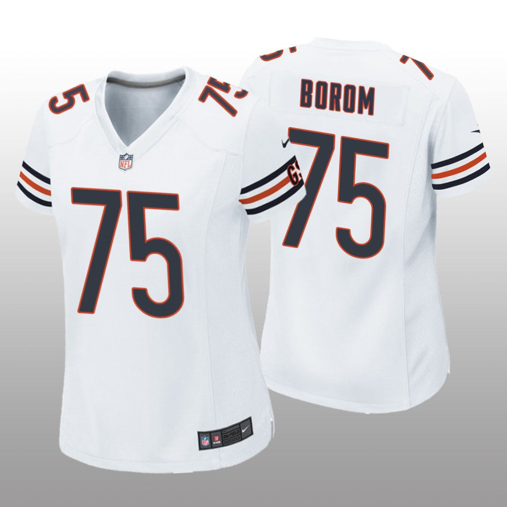 Chicago Bears Larry Borom White Jersey Game Women's
