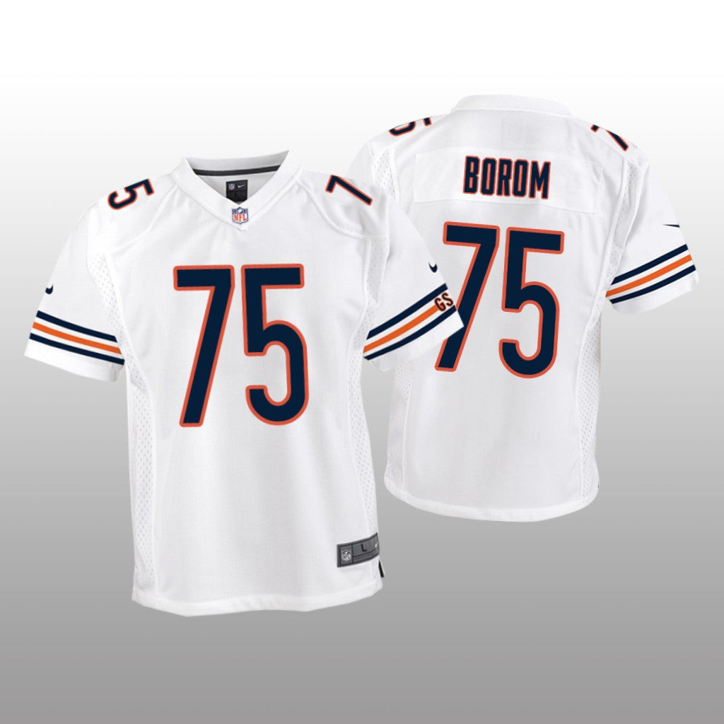 Chicago Bears Larry Borom White Jersey Game Youth