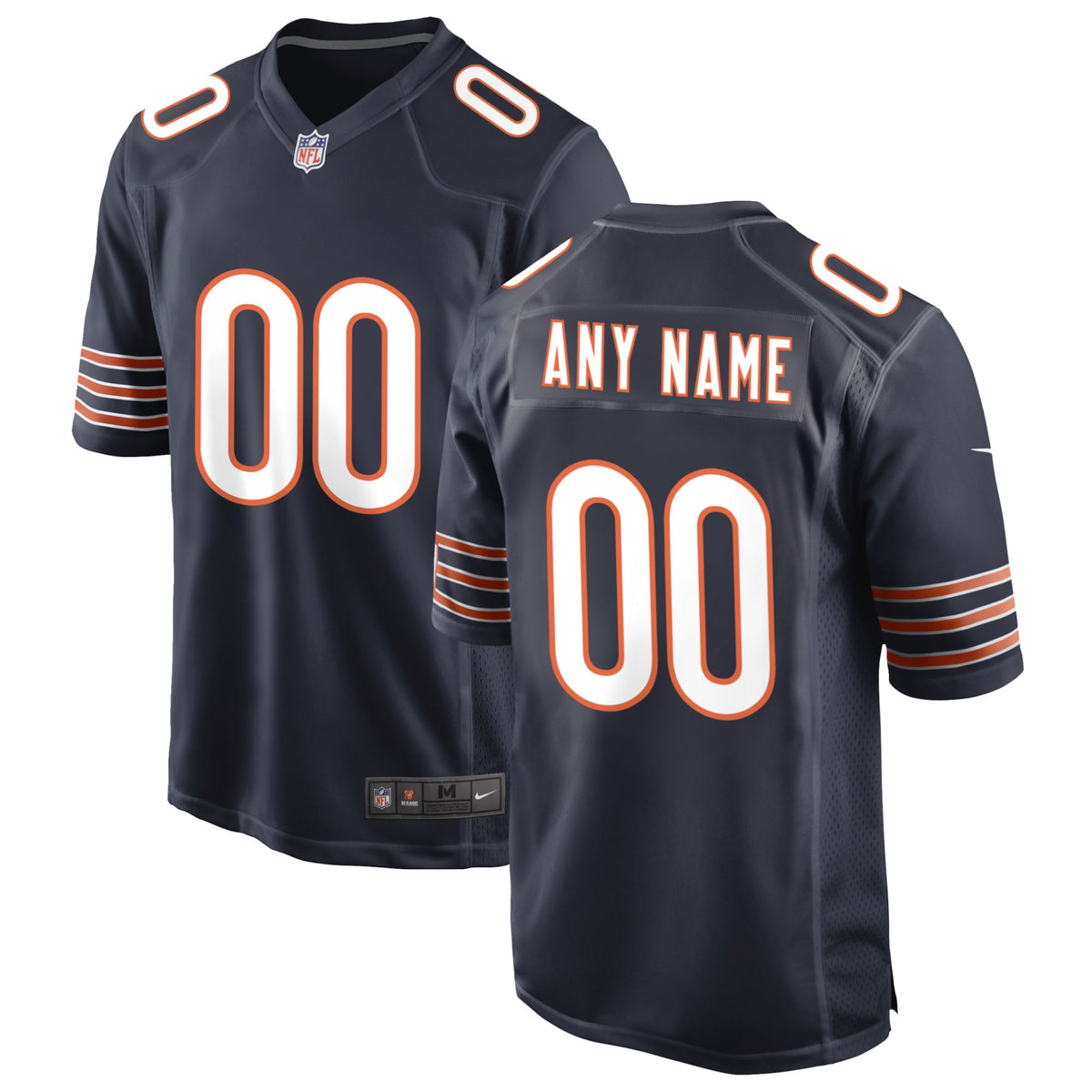 Chicago Bears Nike Custom Game Jersey Navy