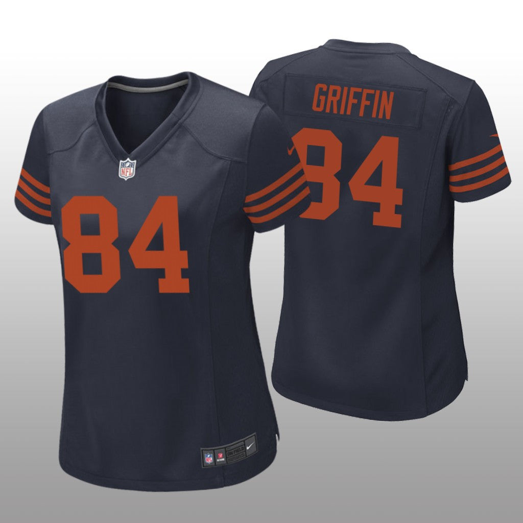 Chicago Bears Ryan Griffin Navy Jersey Throwback Game Women's