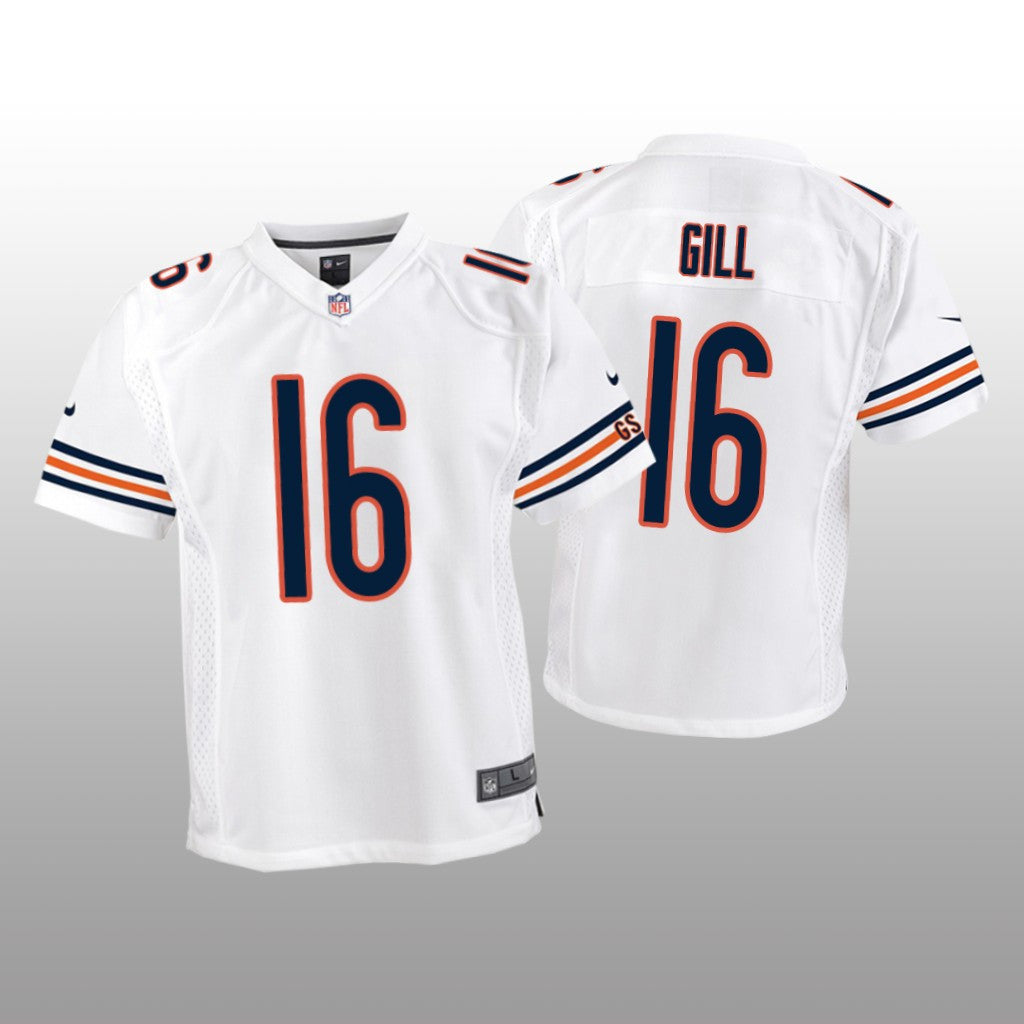 Chicago Bears Trenton Gill White Jersey Game Youth