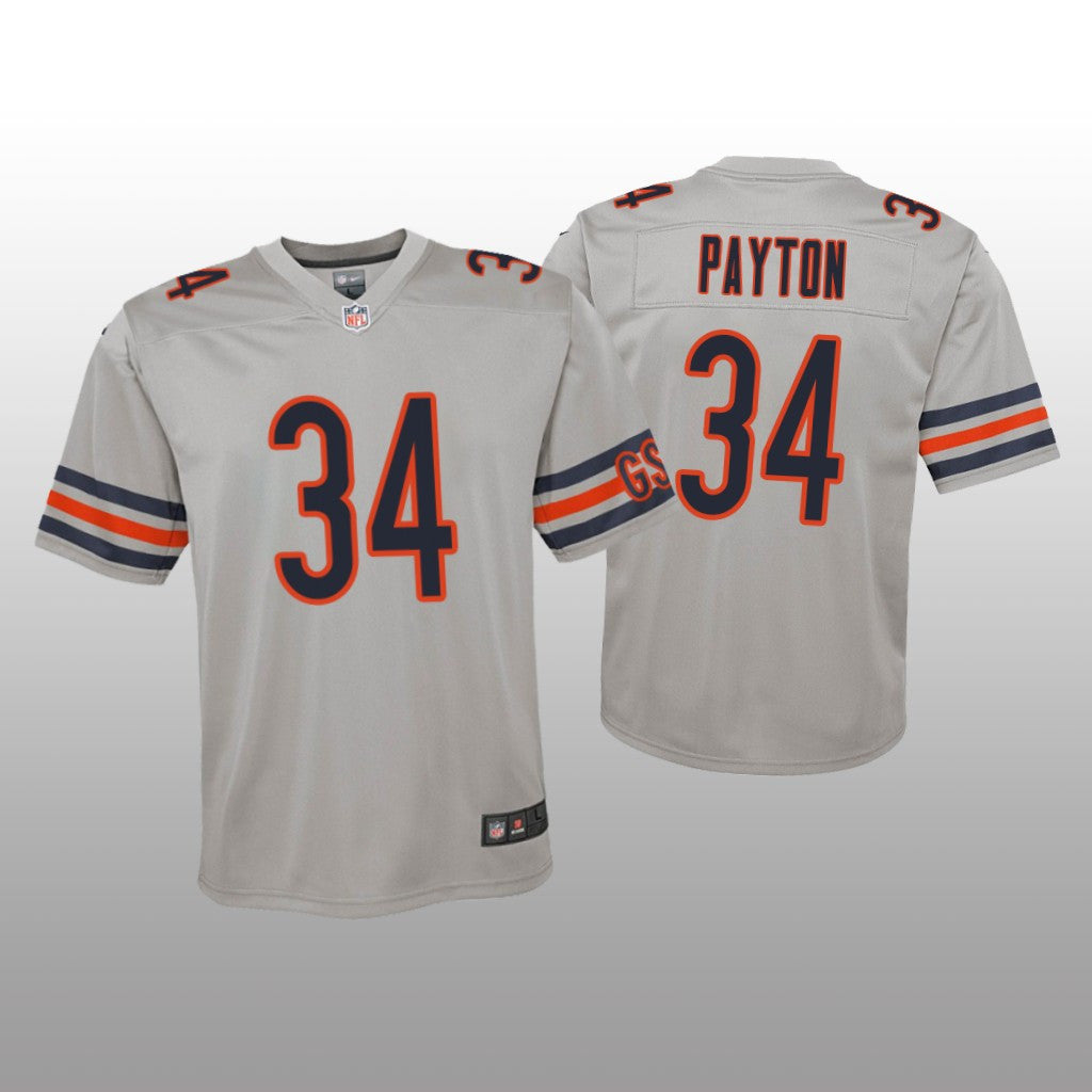 Chicago Bears Walter Payton Silver Jersey Inverted Game Youth