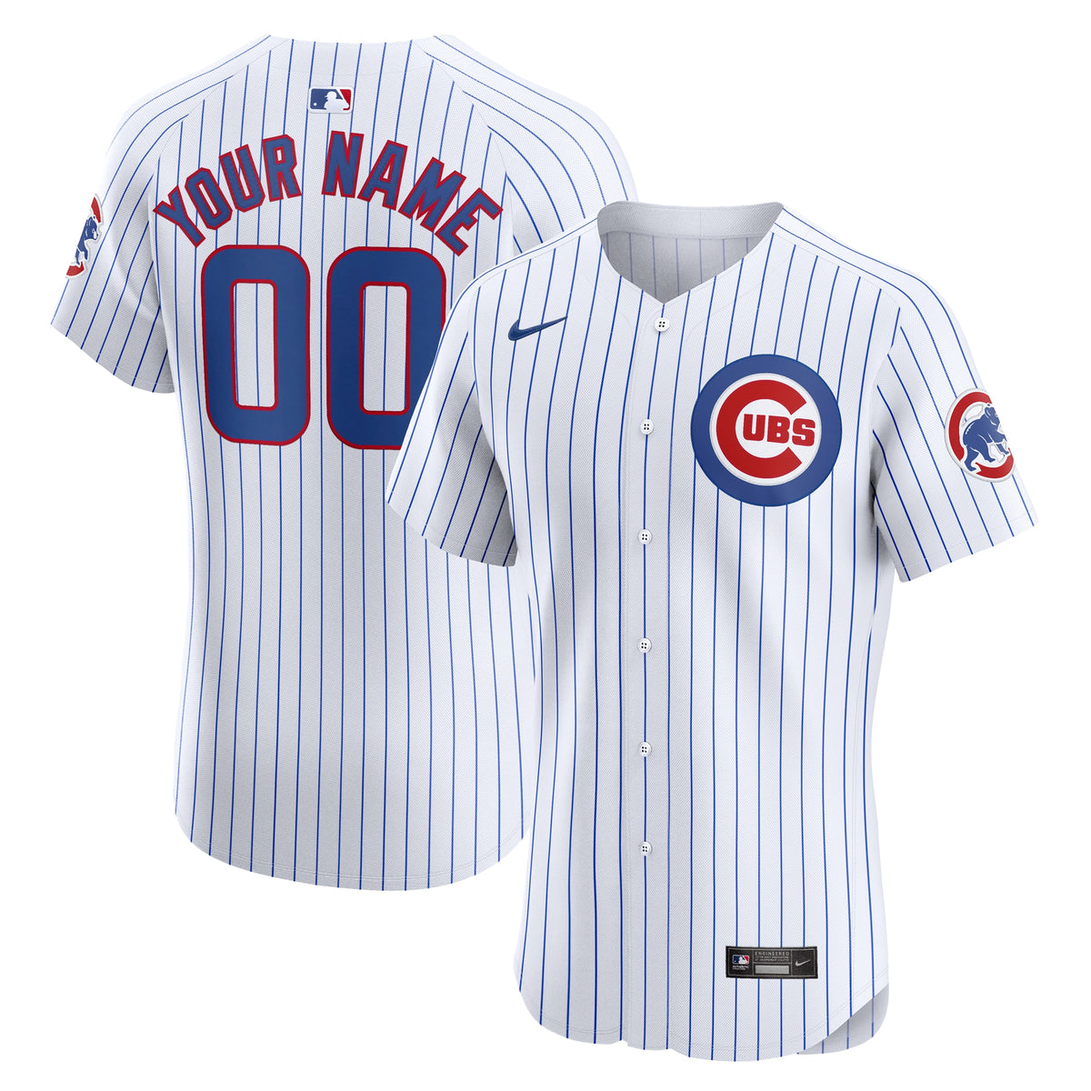 Chicago Cubs Nike Home Elite Custom Jersey White