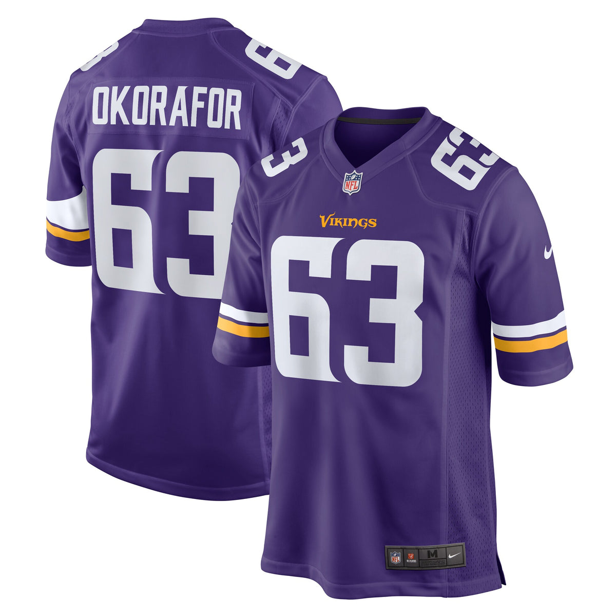 Chim Okorafor Minnesota Vikings Nike Team Game Jersey Purple