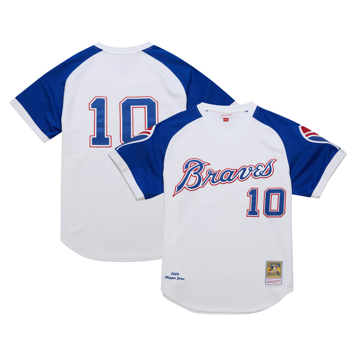 Chipper Jones Atlanta Braves Mitchell Ness 2004 Cooperstown Collection Authentic Throwback Jersey White