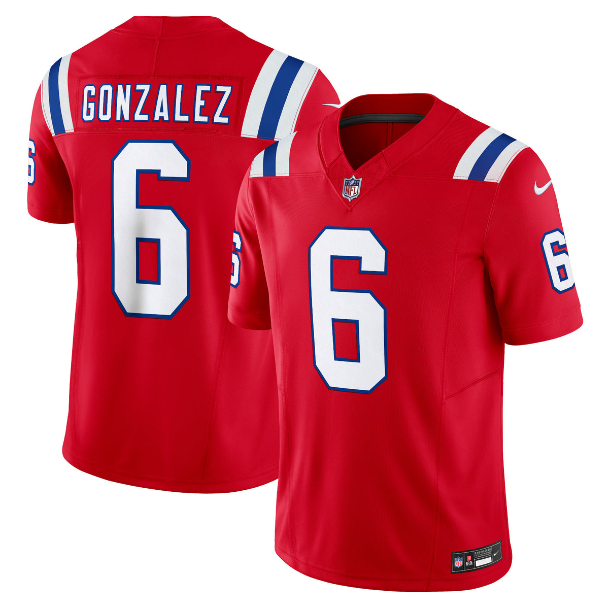 Christian Gonzalez New England Patriots Nike Vapor F.U.S.E. Limited Jersey Red
