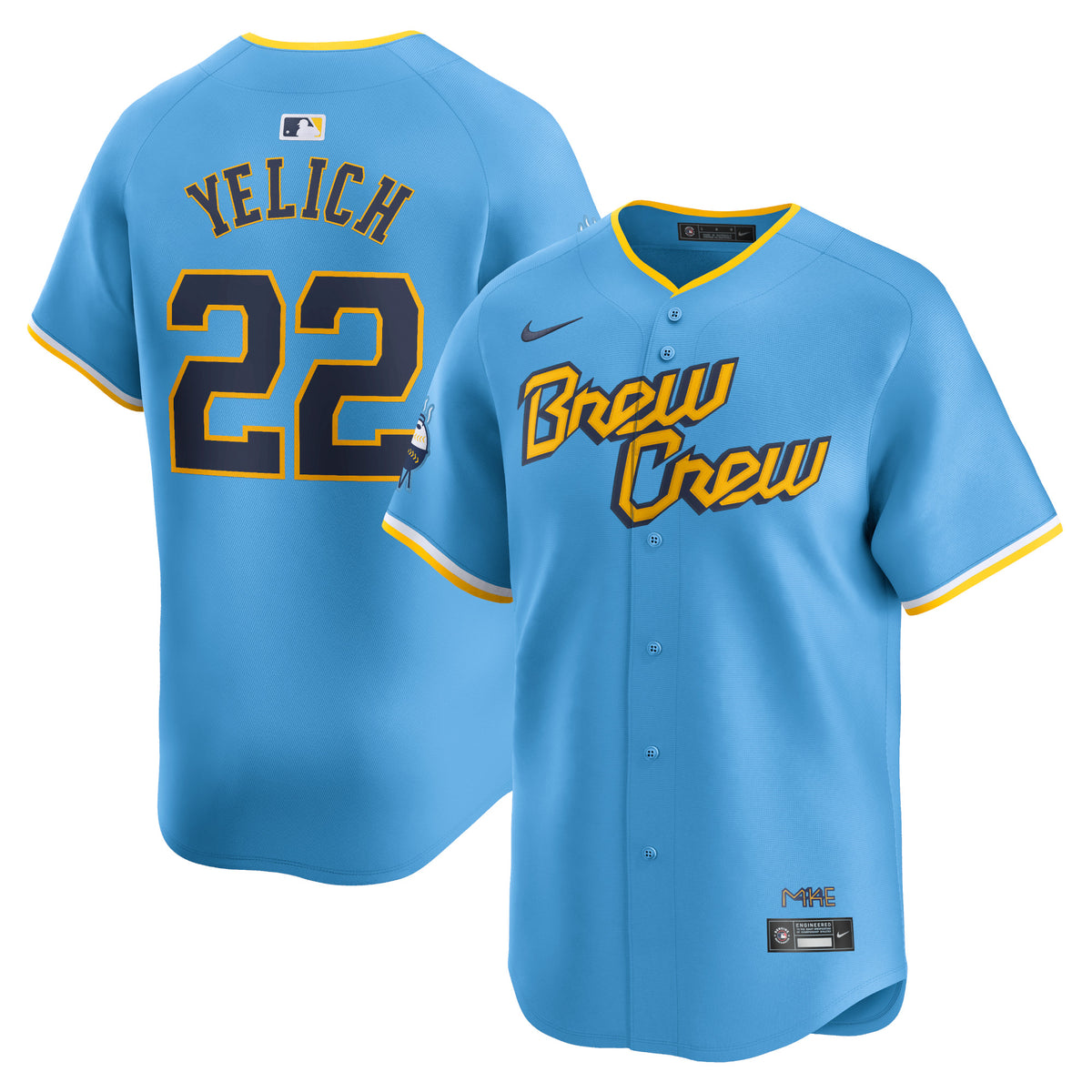 Christian Yelich Milwaukee Brewers Nike City Connect Limited Player Jersey Powder Blue