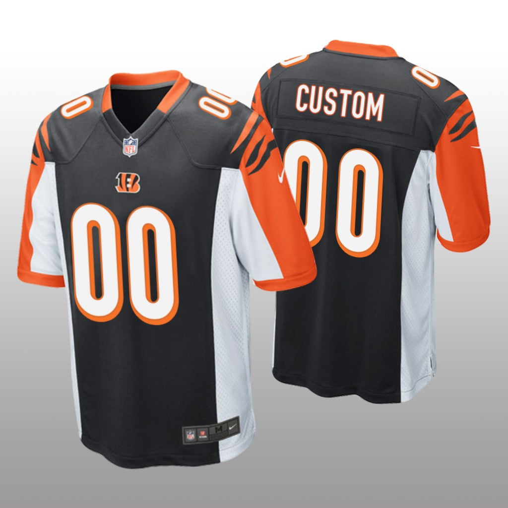 Cincinnati Bengals #00 Black Custom Game Jersey Youth