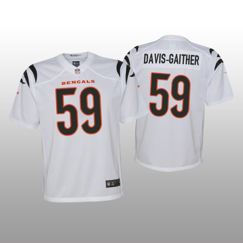 Cincinnati Bengals Akeem Davis-Gaither White Jersey Game Youth