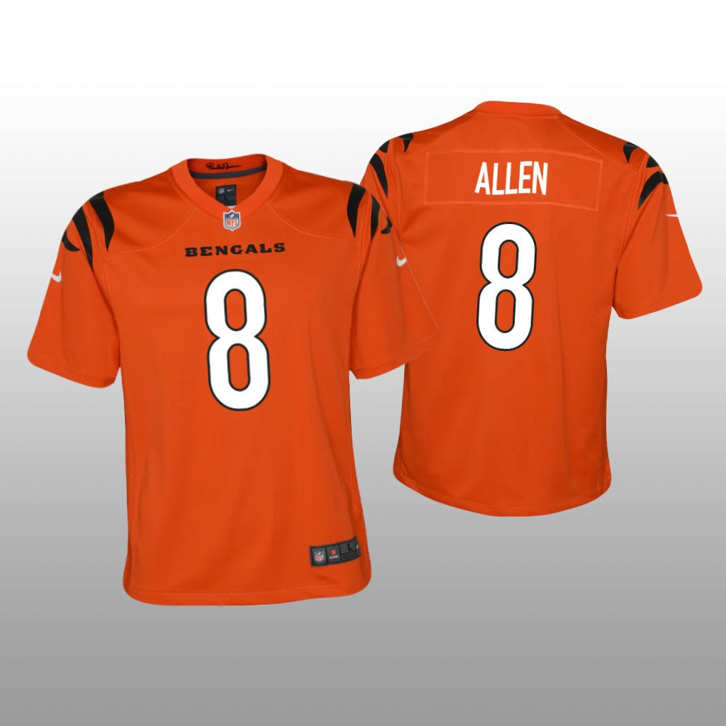 Cincinnati Bengals Brandon Allen Orange Jersey Game Youth
