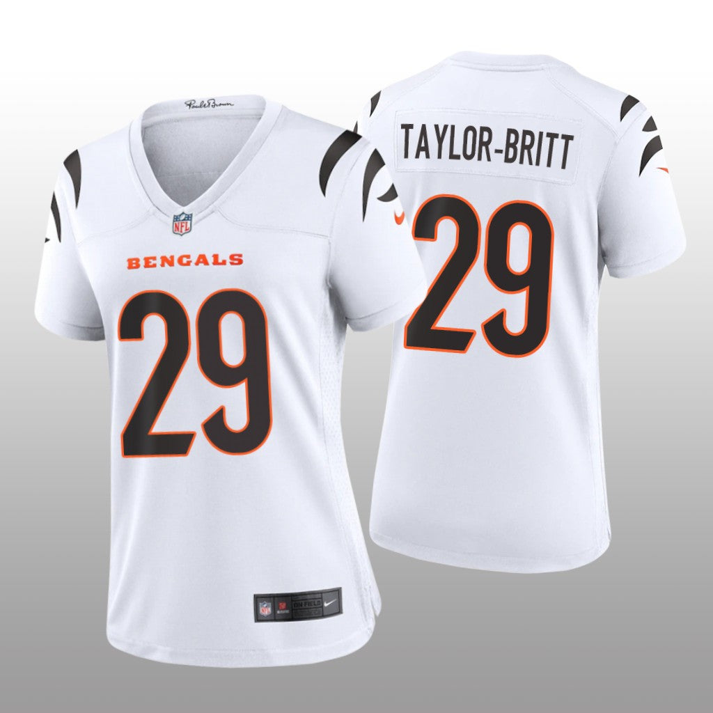 Cincinnati Bengals Cam Taylor-Britt White Jersey Game Women's