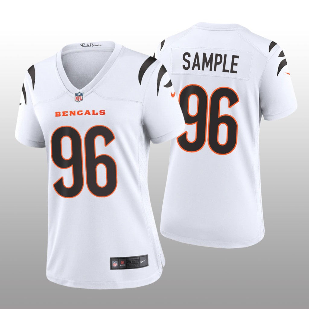 Cincinnati Bengals Cameron Sample White Jersey Game Women's
