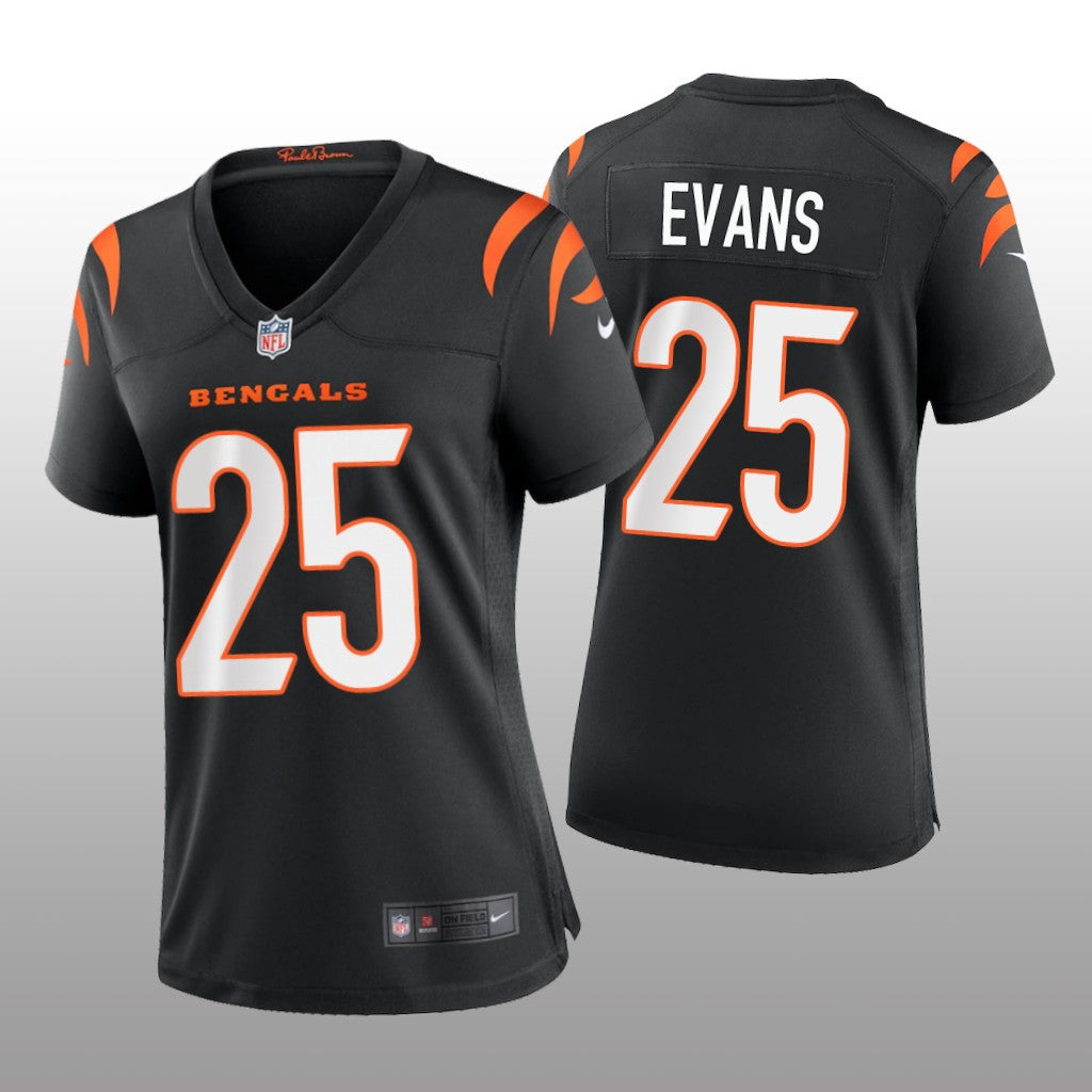 Cincinnati Bengals Chris Evans Black Jersey Game Women's