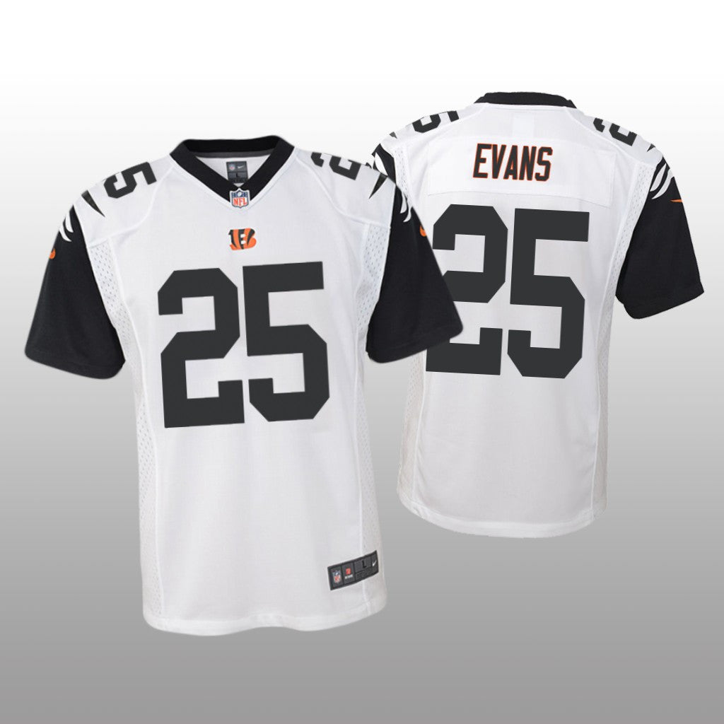 Cincinnati Bengals Chris Evans White Jersey Color Rush Game Youth