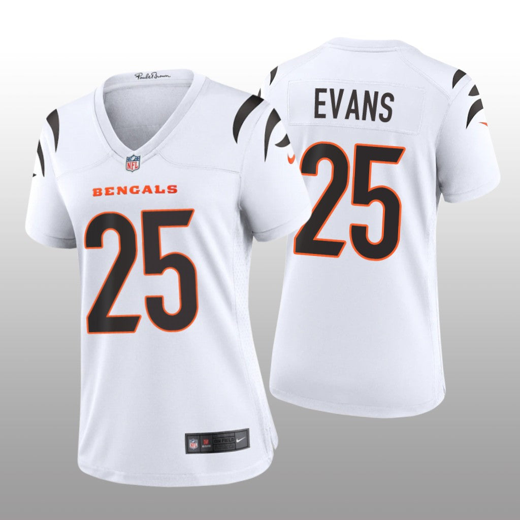 Cincinnati Bengals Chris Evans White Jersey Game Women's