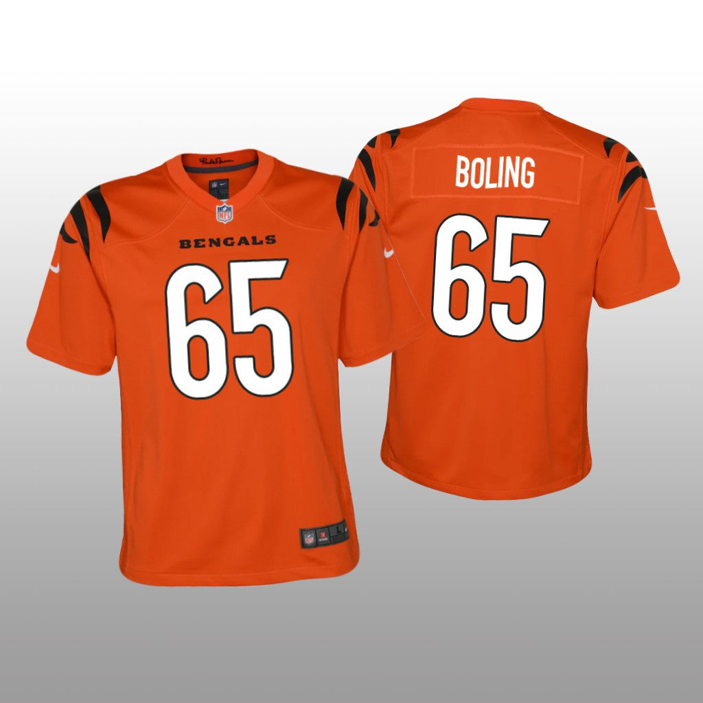 Cincinnati Bengals Clint Boling Orange Jersey Game Youth