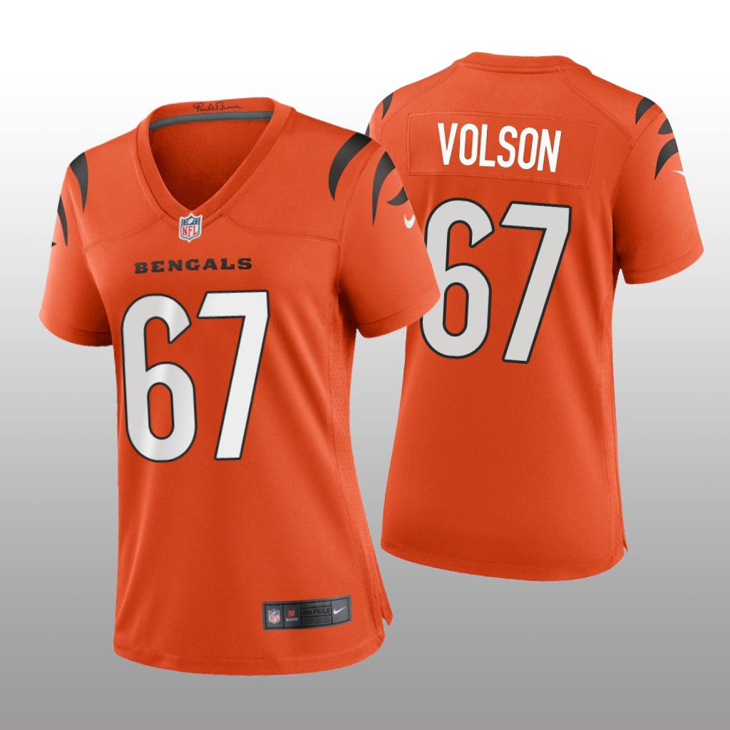 Cincinnati Bengals Cordell Volson Orange Jersey Game Women's