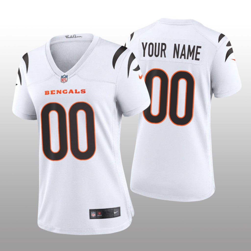 Cincinnati Bengals Custom White Jersey Game Women's