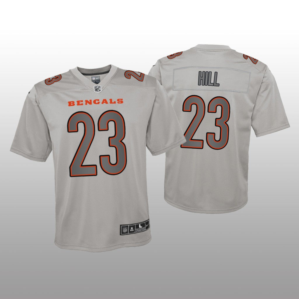 Cincinnati Bengals Daxton Hill Gray Jersey Atmosphere Fashion Game Youth