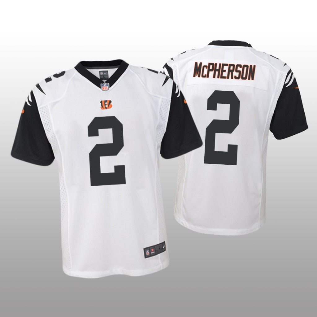 Cincinnati Bengals Evan McPherson White Jersey Color Rush Game Youth
