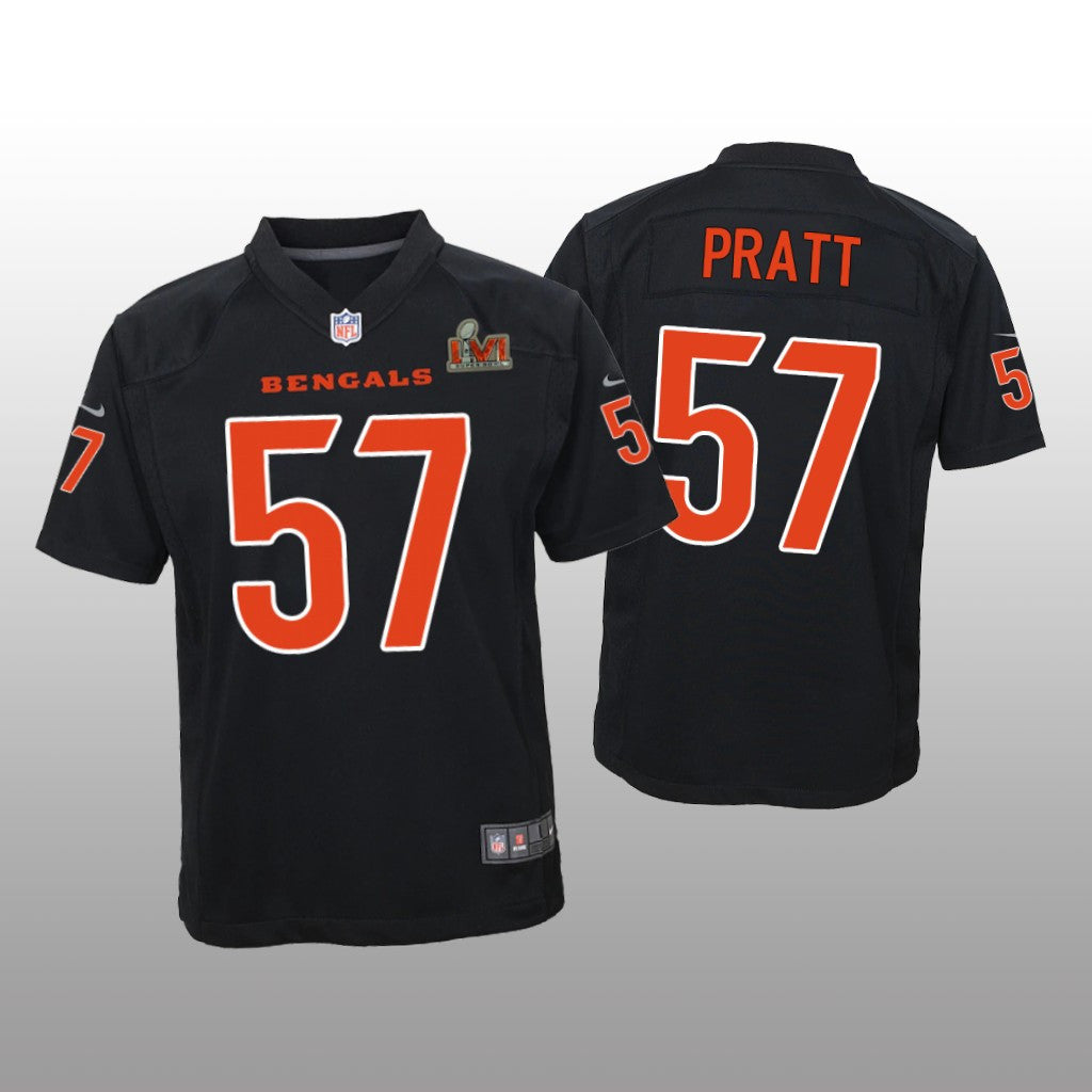 Cincinnati Bengals Germaine Pratt Black Game Fashion Jersey Super Bowl LVI Youth