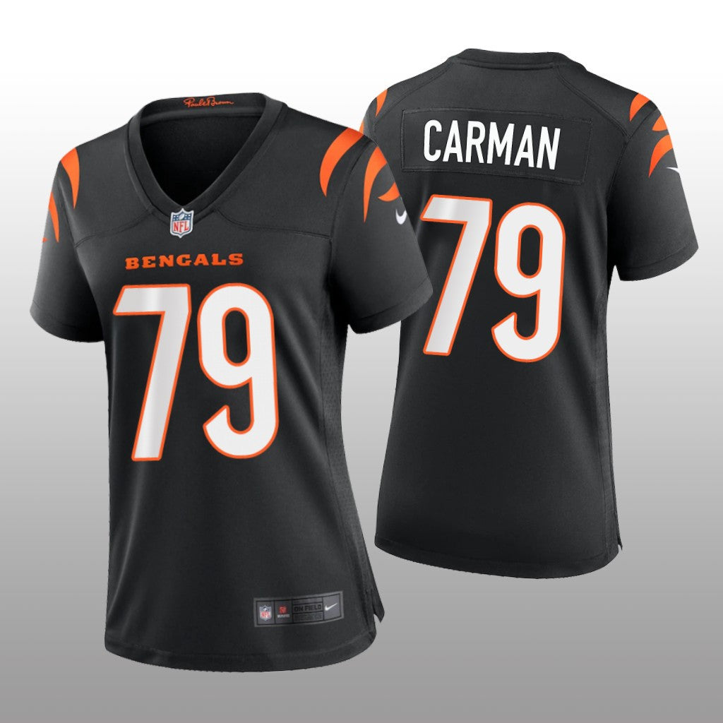 Cincinnati Bengals Jackson Carman Black Jersey Game Women's