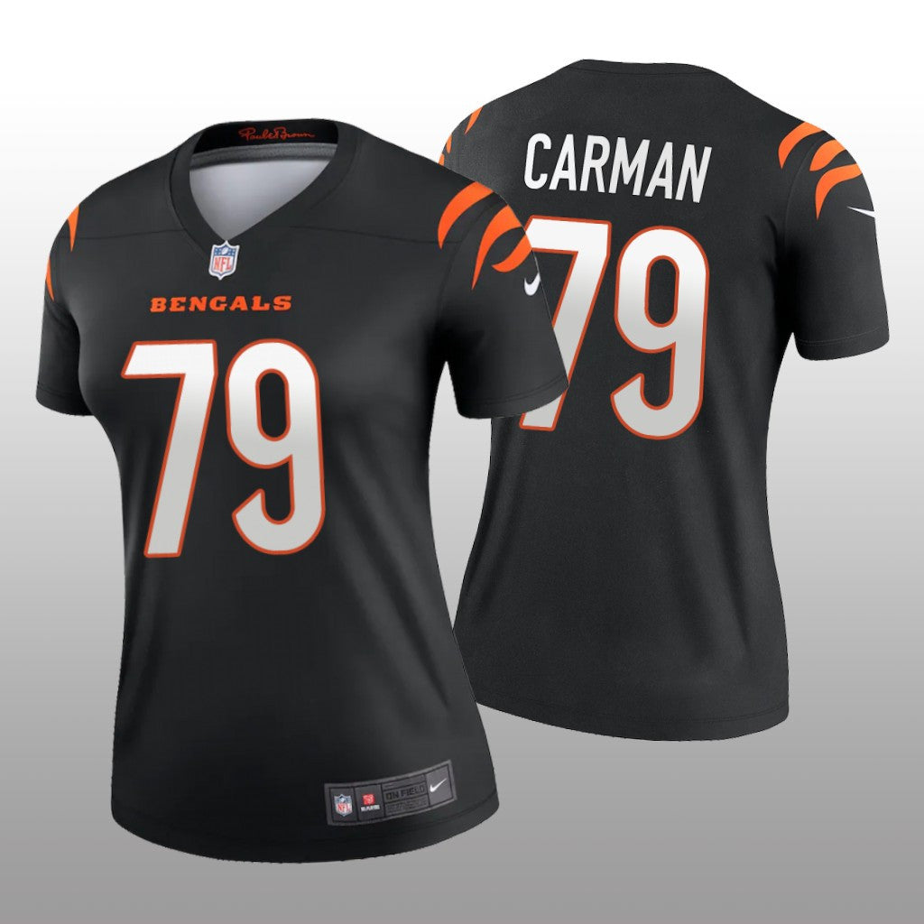 Cincinnati Bengals Jackson Carman Black Jersey Legend Women's