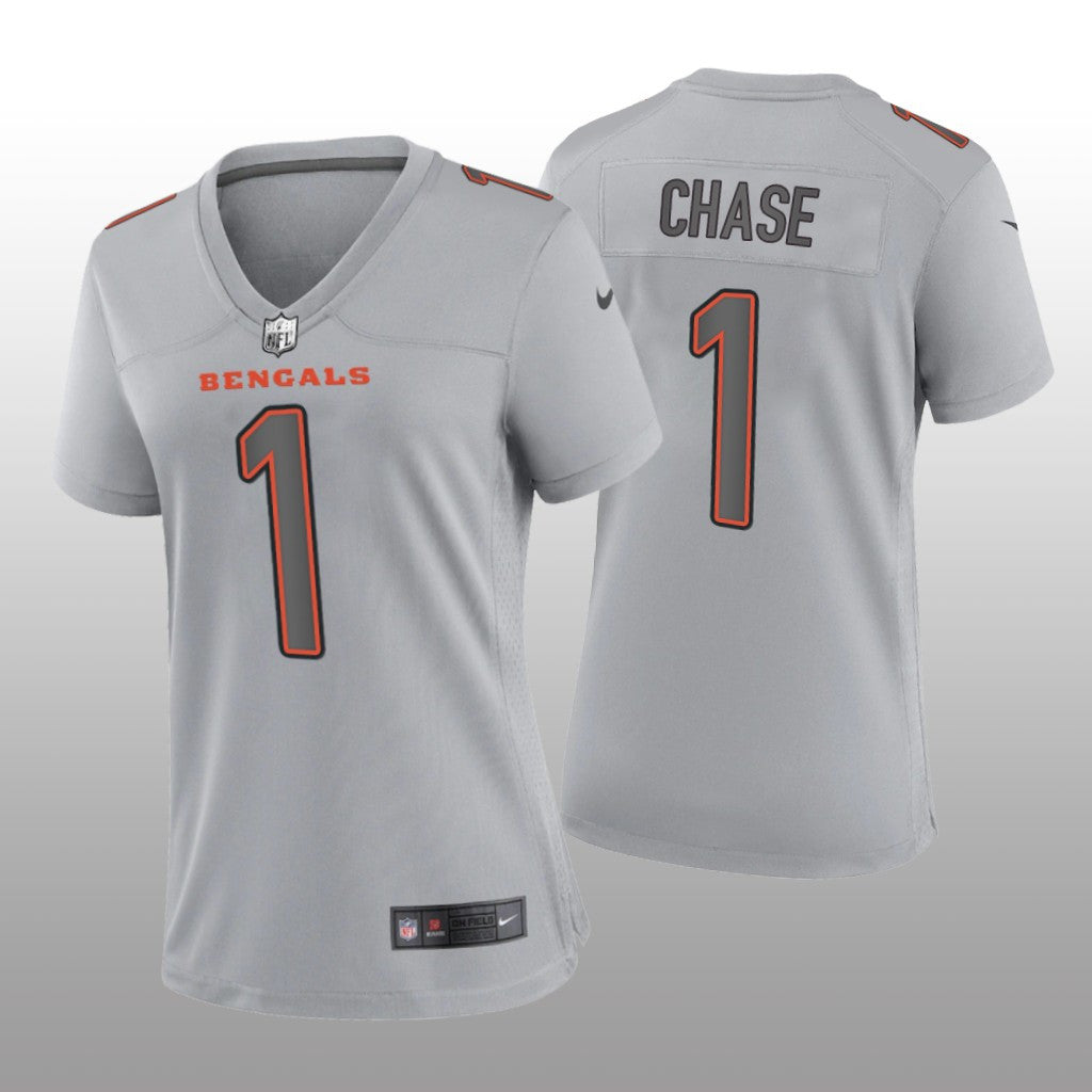 Cincinnati Bengals Ja&'Marr Chase Gray Jersey Atmosphere Fashion Game Women's