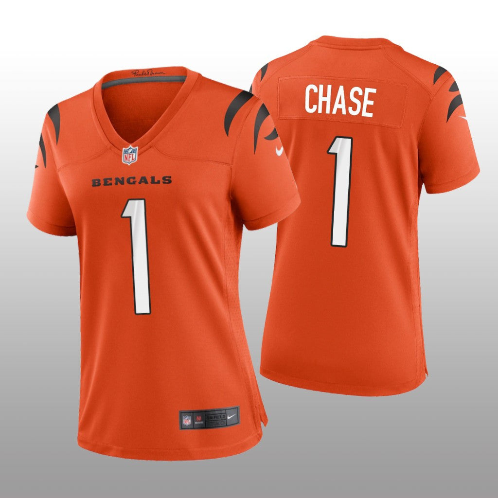 Cincinnati Bengals Ja&'Marr Chase Orange Jersey Game Women's
