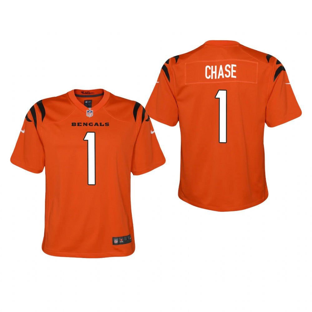 Cincinnati Bengals Ja&'Marr Chase Orange Jersey Game Youth