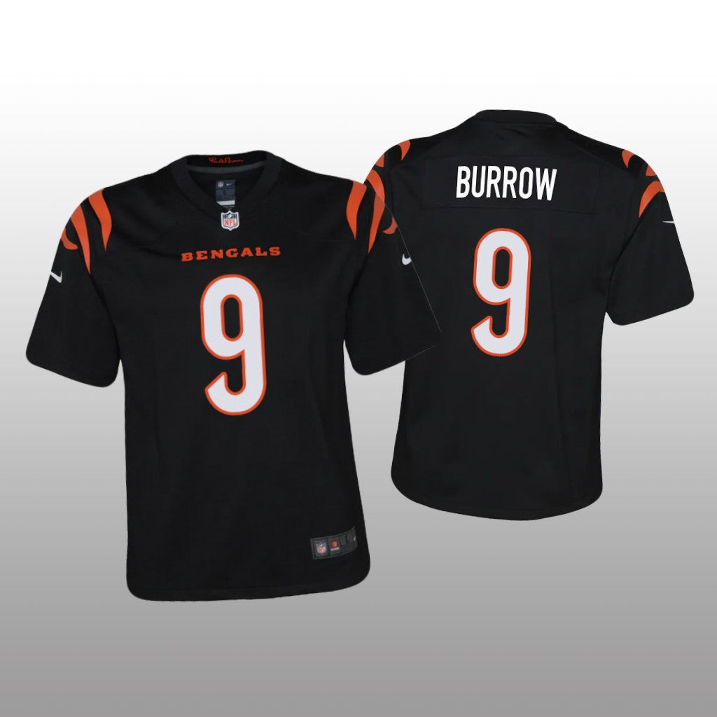 Cincinnati Bengals Joe Burrow Black Jersey Game Youth