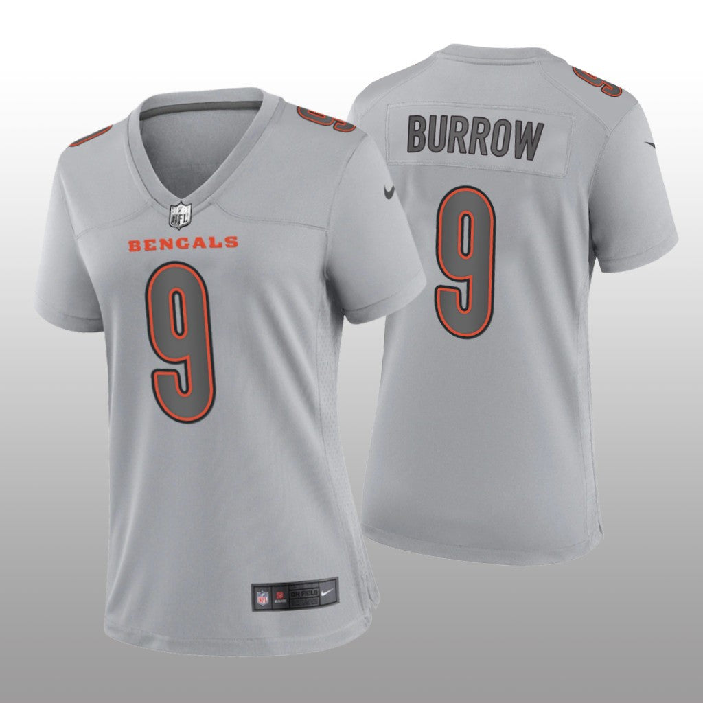 Cincinnati Bengals Joe Burrow Gray Jersey Atmosphere Fashion Game Women's