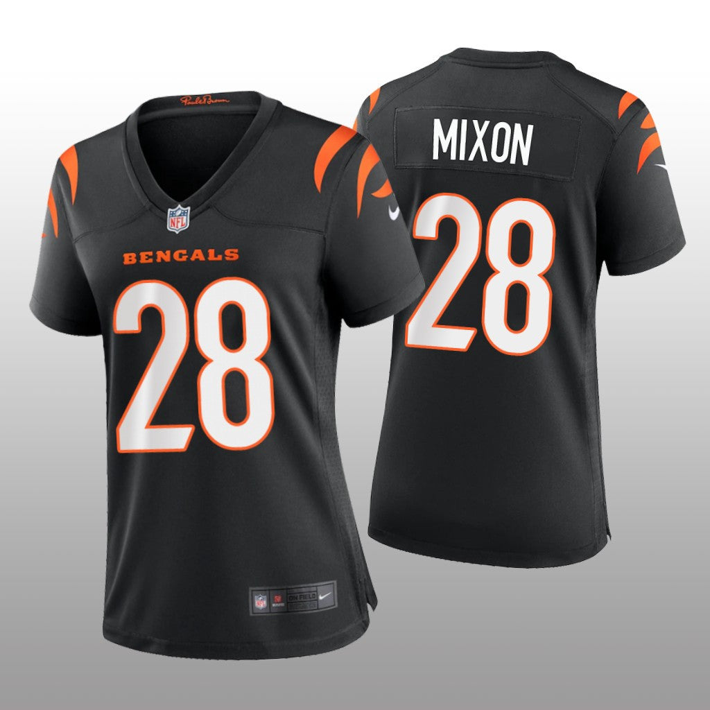 Cincinnati Bengals Joe Mixon Black Jersey Game Women's