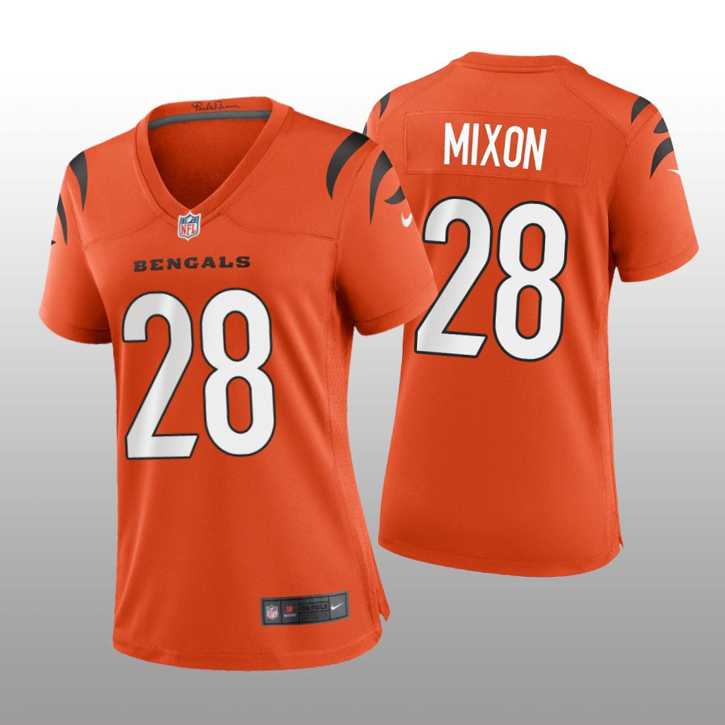 Cincinnati Bengals Joe Mixon Orange Jersey Game Women's