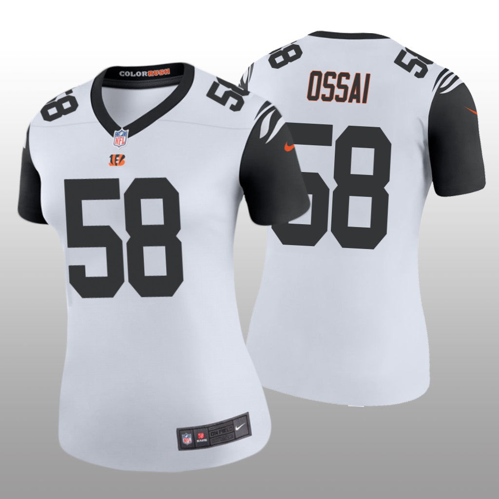 Cincinnati Bengals Joseph Ossai White Jersey Color Rush Legend Women's