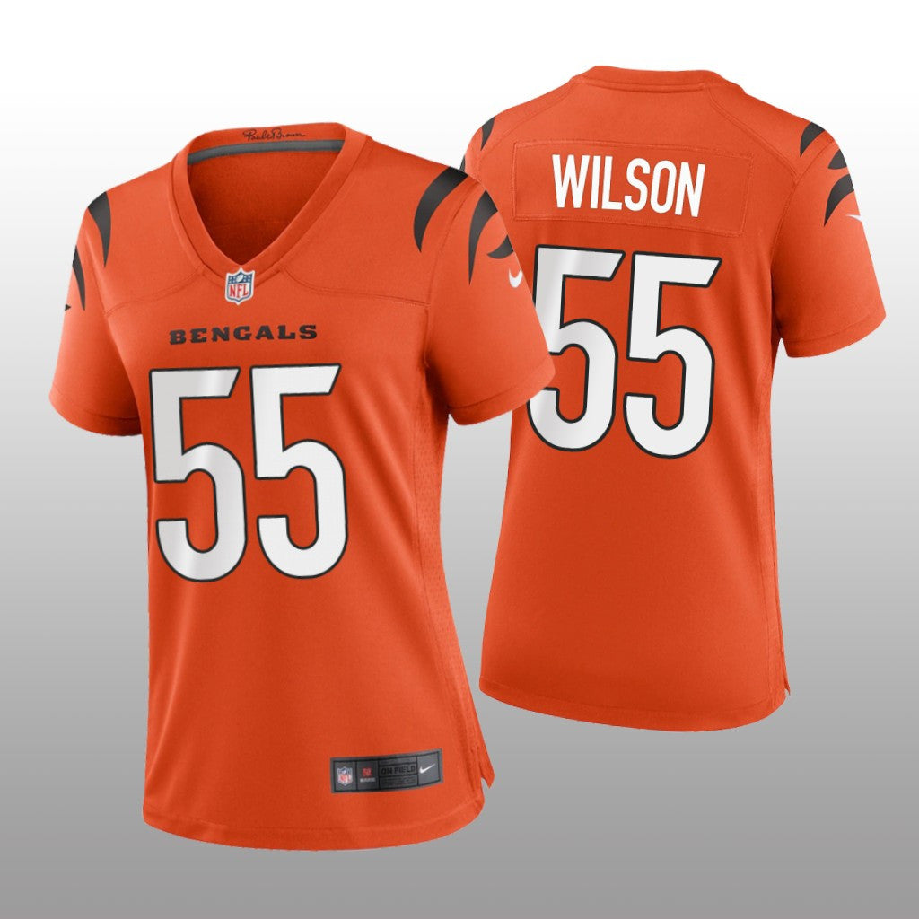 Cincinnati Bengals Logan Wilson Orange Jersey Game Women's