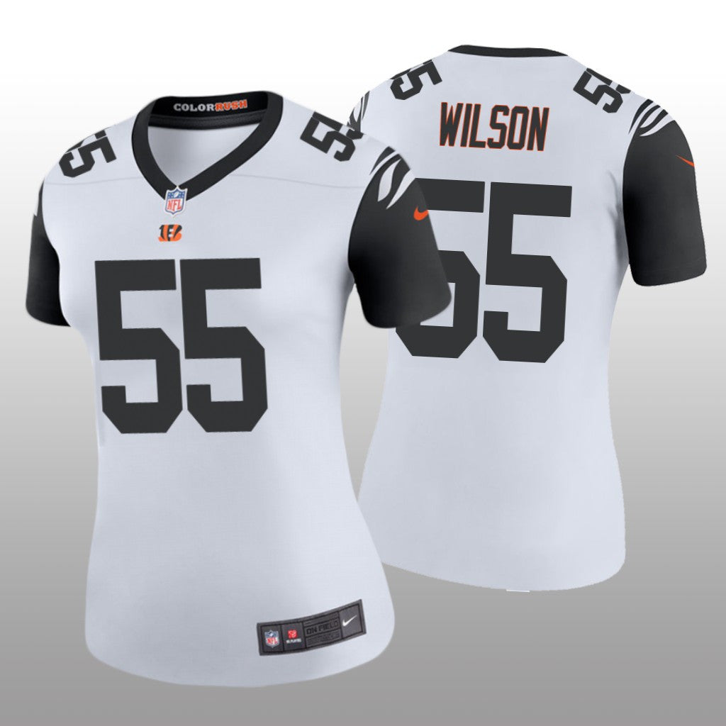 Cincinnati Bengals Logan Wilson White Jersey Color Rush Legend Women's