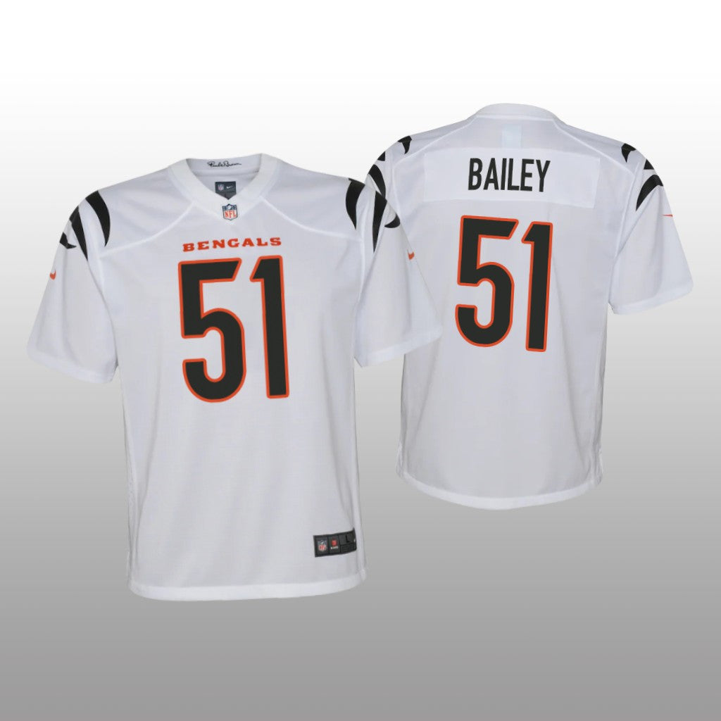 Cincinnati Bengals Markus Bailey White Jersey Game Youth