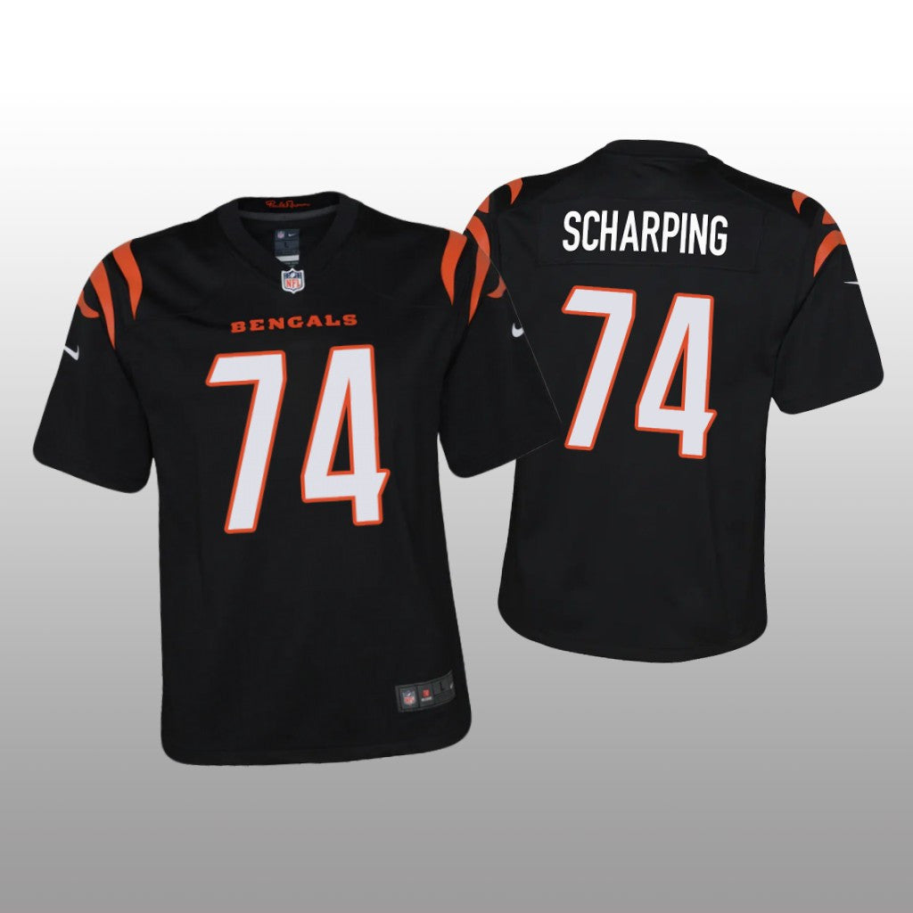 Cincinnati Bengals Max Scharping Black Jersey Game Youth