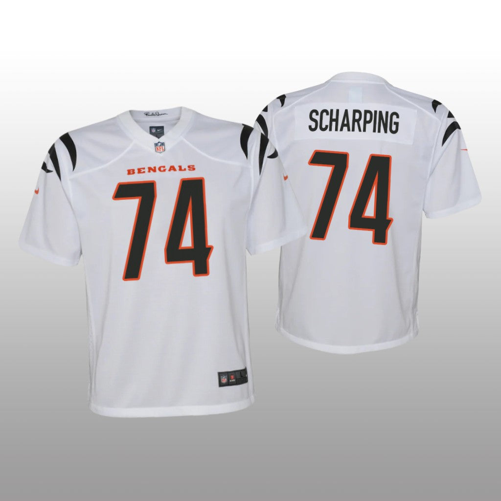 Cincinnati Bengals Max Scharping White Jersey Game Youth