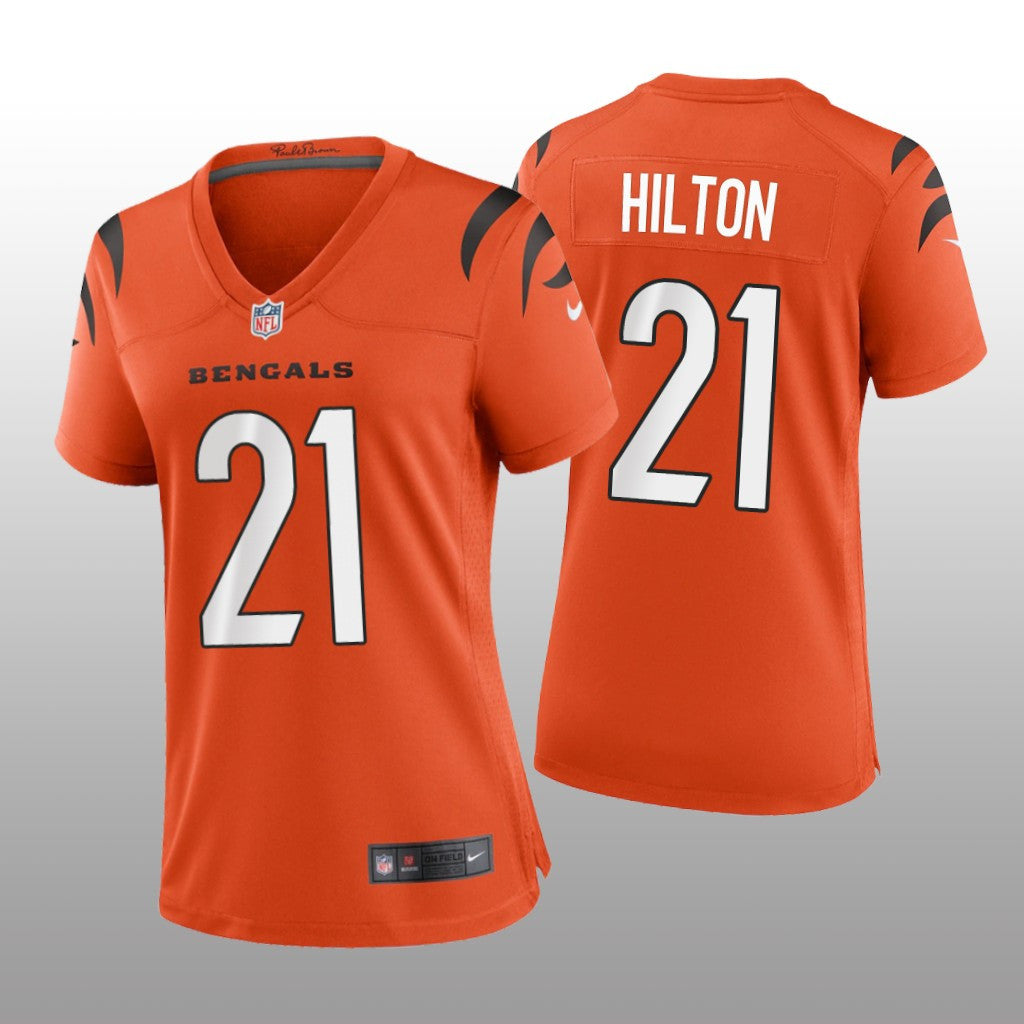 Cincinnati Bengals Mike Hilton Orange Jersey Game Women's