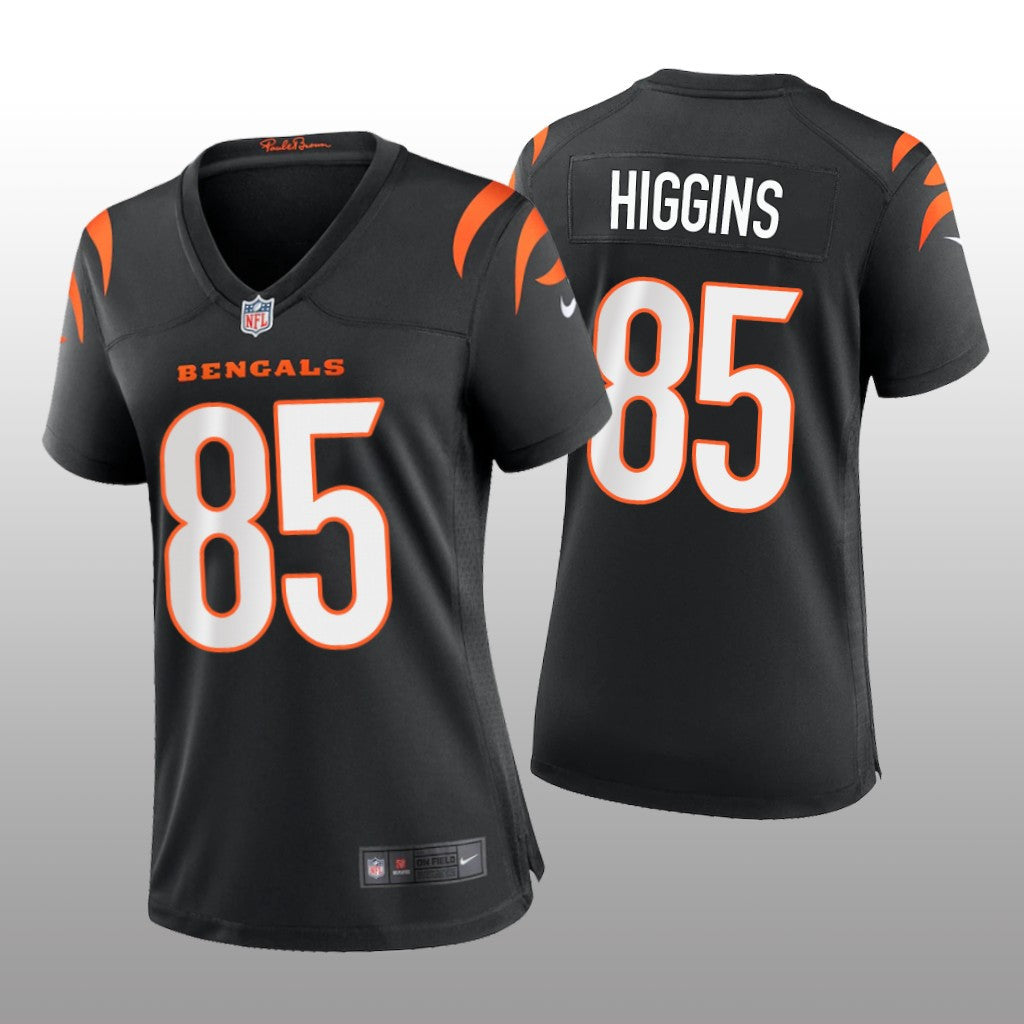 Cincinnati Bengals Tee Higgins Black Jersey Game Women's